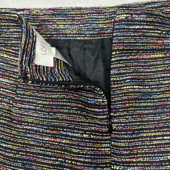 LOFT Rainbow Striped Skirt 14 Retro Mod Preppy Academia Multicolor Pocket Lined - Picture 3 of 8